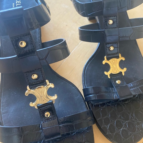 Celine Triomphe crocodile Sandals - Picture 4 of 8